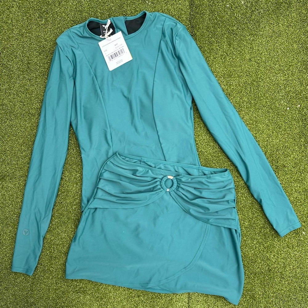 NWT Veiled Hoop Two Piece Swinsuit & Skirt Set - Mediterranea Size S $129USD